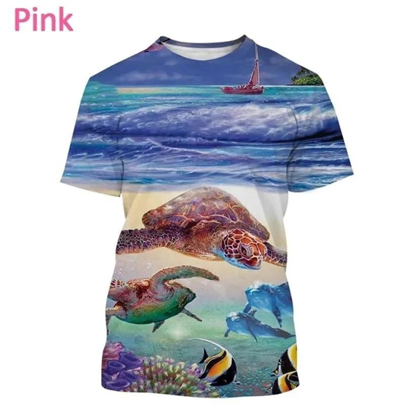 In 3D Dễ Thương Rùa Đồ Họa Áo Sơ Mi Nam Áo Tee Nam Tay Ngắn