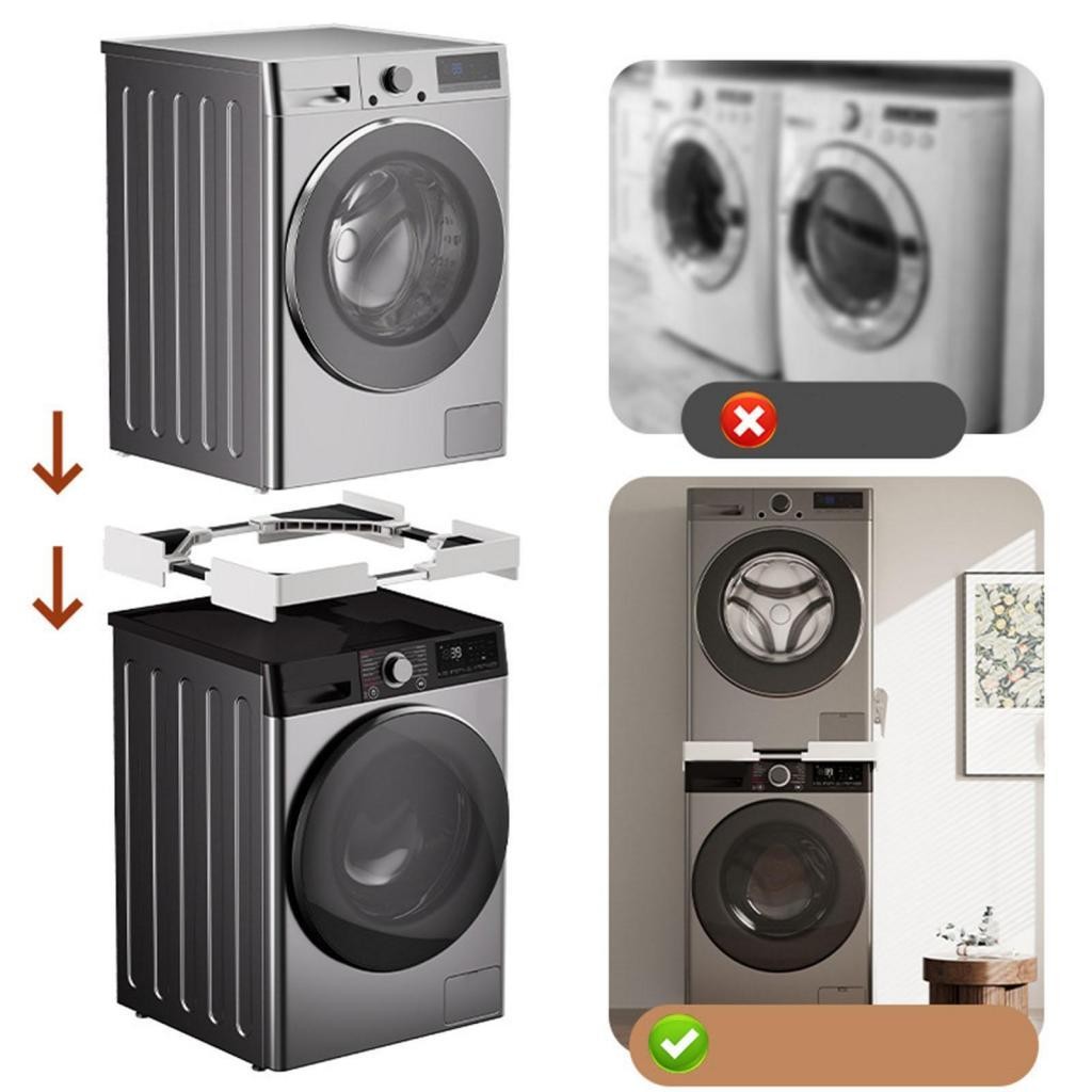 Máy Giặt Máy Sấy Xếp Chồng Bộ Có Thể Điều Chỉnh Tiết Kiệm Không Gian Thực Tế Không Trơn Trượt Nhẹ Dễ Dàng Lắp Đặt Ổn Định Đa Năng