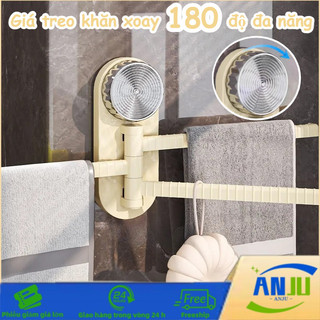 Giá treo khăn 3 thanh xoay 180°,  Hút chặt tường, chịu lực tốt, Tối ưu hóa không gian