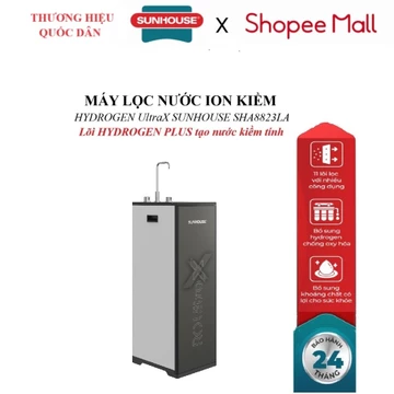 MÁY LỌC NƯỚC ION KIỀM HYDROGEN UltraX SUNHOUSE SHA8823LA, Lõi HYDROGEN PLUS tạo nước kiềm tính, Hệ thống 11 lõi