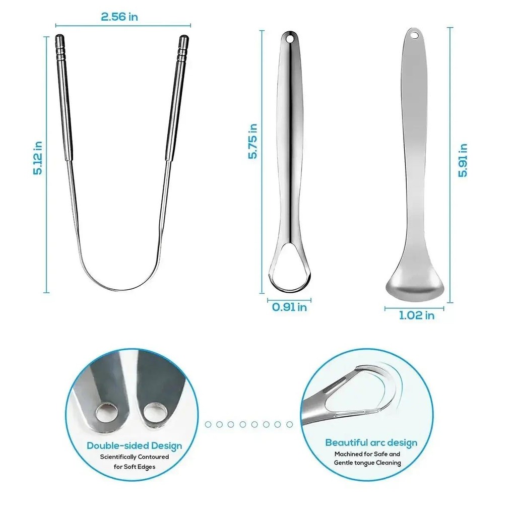 Cao Cấp 1 Cái / 3 Chiếc Kim Loại Lưỡi Cạo Bụi Cho Người Lớn & Trẻ Em, Bàn Chải Cạo Lưỡi Bằng Thép Không Gỉ Di Động Để Loại Bỏ