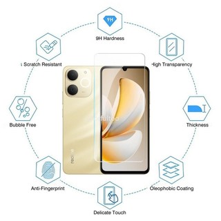 Kính cường lực phía trước 2 trong 1 cho Realme Note 70 70T 60 60X Note60 Note70T 4G 5G 2025 Full Cover Full Keo Bảo vệ màn hình trong suốt Mặt sau Phim bảo vệ ống kính máy ảnh cho Note60X