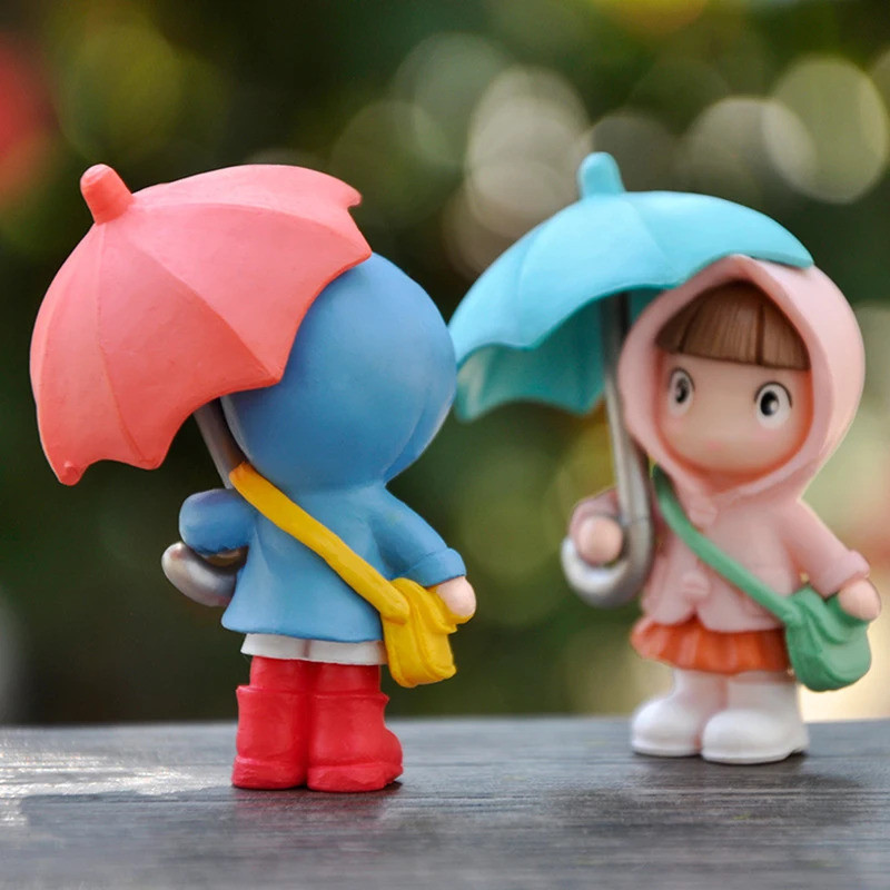 4 Chiếc Ô Dễ Thương Cặp Đôi Ô Tô Trang Trí Nội Thất Ô Tô Nhân Vật Hành Động Gương Chiếu Hậu Tự Động Bảng Điều Khiển Đồ Trang Trí Quà Tặng Mini Phụ Kiện
