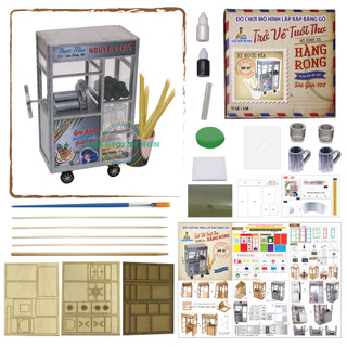 Mô hình gỗ tự lắp ráp DIY- Thế Giới Tí Hon- Hàng Rong- XE NƯỚC MÍA - HR01 (Sản phẩm không kèm keo)