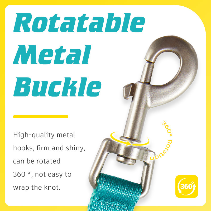 HamshMoc Chó Mèo Dây Xích Combo POM Khóa Kích Thước Điều Chỉnh Chống Rỉ D-Ring Tòn Rối-Free Rotator Thoải Mái Grip Polyester Dệt