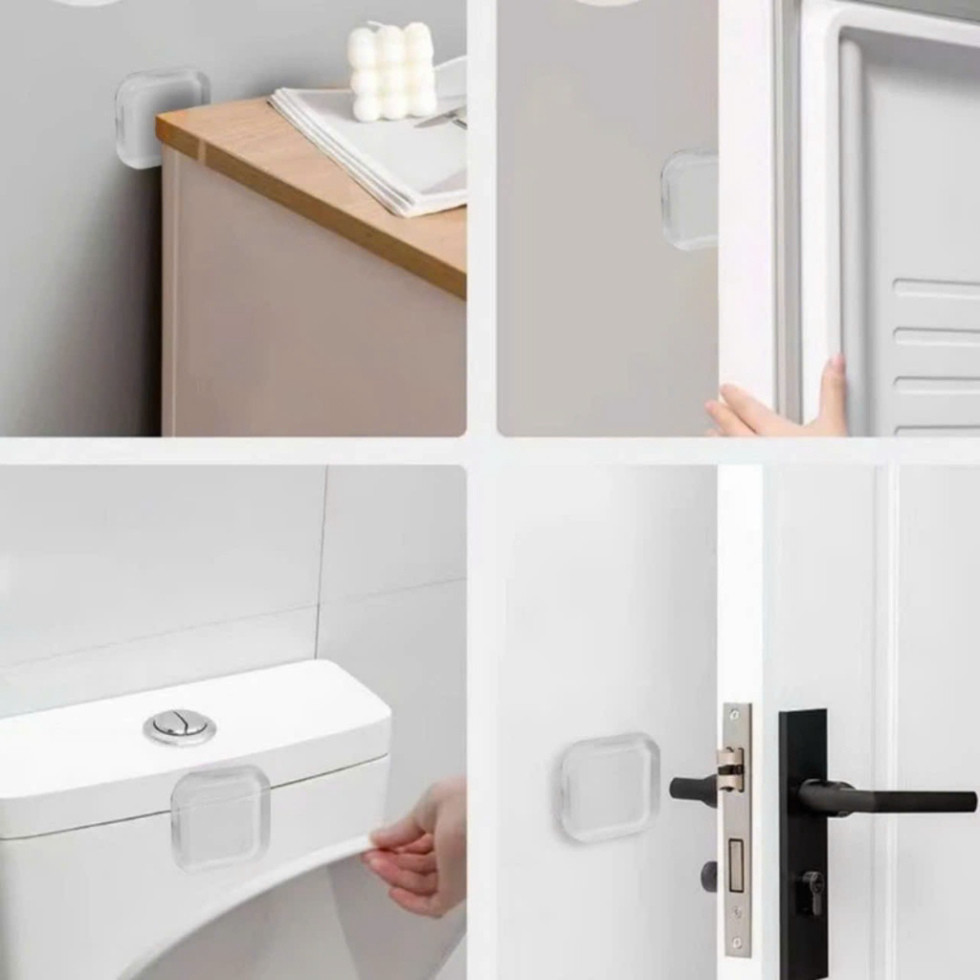 Đệm Silicone Trong Suốt Dán Tường, Chống Va Đập Cánh Cửa và Đồ Vật, Tiện Dụng Trong Gia Đình, Văn Phòng