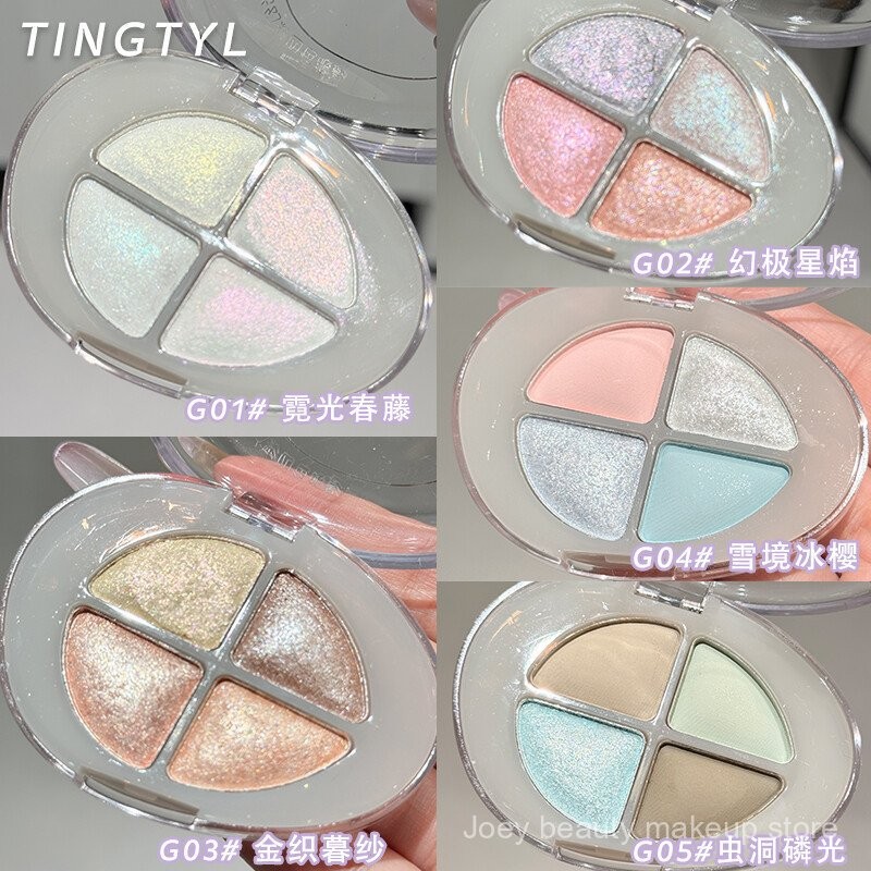 Bảng phấn mắt bốn màu ngọc trai phân cực màu KTGU TINGTYL