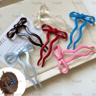 YSANH Pháp Kẹp Tóc, Acrylic Y2K Nơ Tóc, Màu Kẹo Hình Chữ U Sóng Kẹp Tóc Phụ Kiện Kẹp Tóc