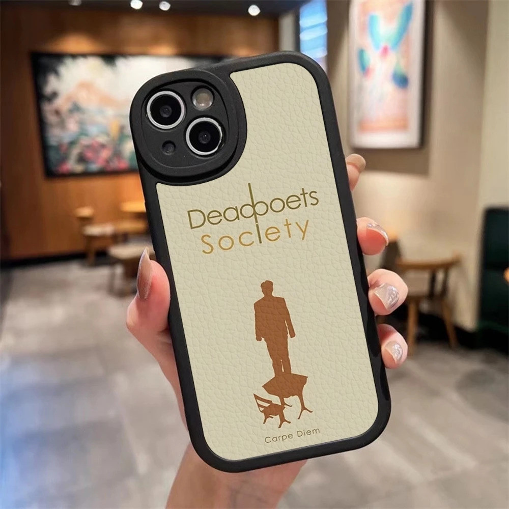 DY-2 Dead Poets Society Ốp Điện Thoại Cho Iphone 16 17,15 14 Pro Max 13 12 11 Mini Xs Puls Da Cừu Silicon Bao