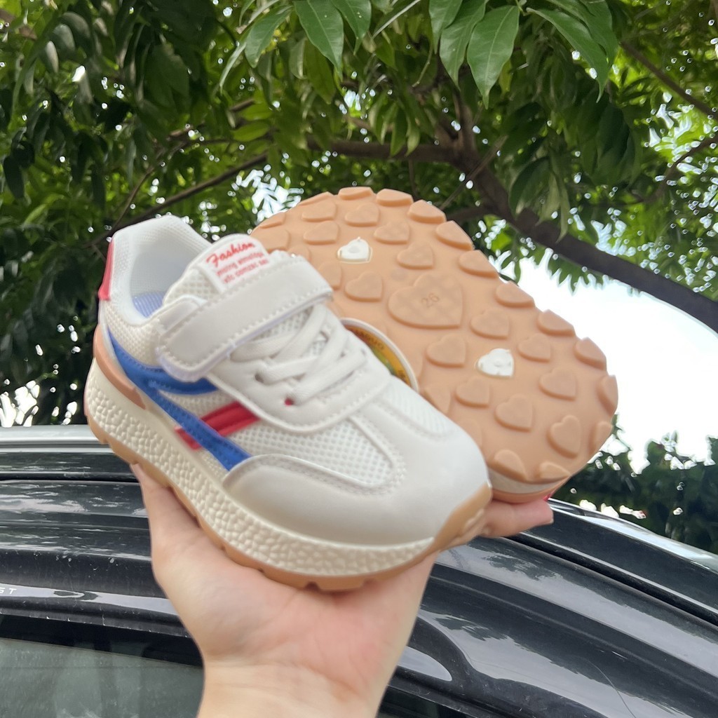 giày thể thao bé trai bé gái 2 sọc mẫu mới cho bé độn đế 2 phân bé trai đi học đi chơi QCCC full box TTF209 ( ảnh thật )