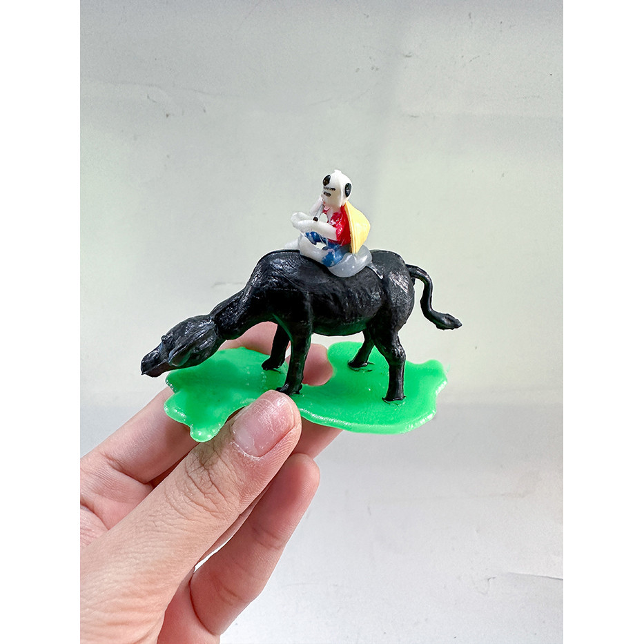 CHÚ TIỂU CỞI TRÂU BẰNG NHỰA TRANG TRÍ BỂ CÁ NON BỘ 8CM