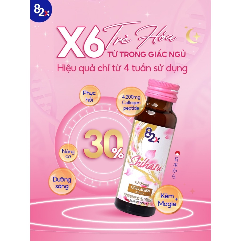 Ảnh Hộp 10 Chai Collagen Dạng Nước 82X SHIHARU Từ Nhật Bản - Ngừa Lão Hoá, Giảm Stress, Cải Thiện Giấc Ngủ 3