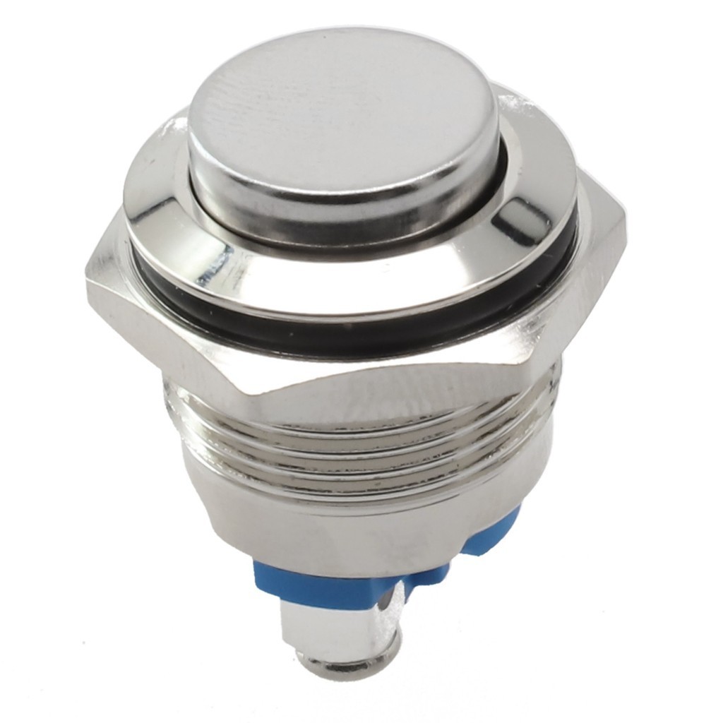 Luvn12v 16mm Nút nhấn chống nước bằng kim loại tạm thời KHÔNG có công tắc còi khởi động bằng đồng thau
