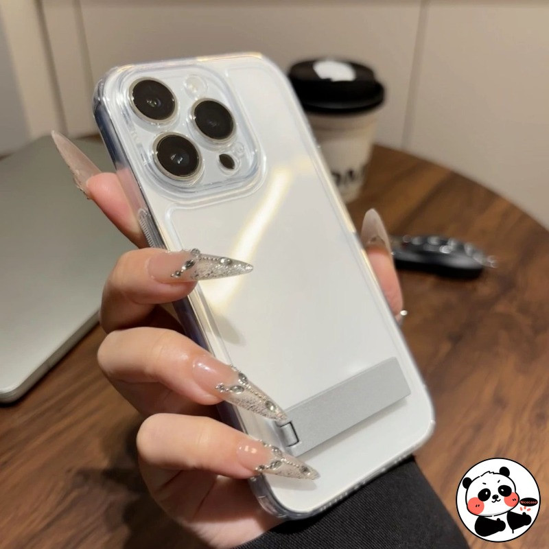 Vỏ Đế Kim Loại Cho iPhone 15 14 Plus 13 12 Mini 11 Pro Max XR XS Max X 8 7 6 6s Plus SE 2022 2020 15ProMax Ốp Lưng Trong Suốt TPU Mềm Dễ Thương Vỏ Điện Thoại Không Gian Trong Suốt