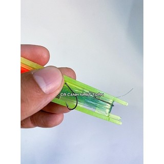 Phao mút+ dây cước + 2 lưỡi + chí + chặn hạt câu cá