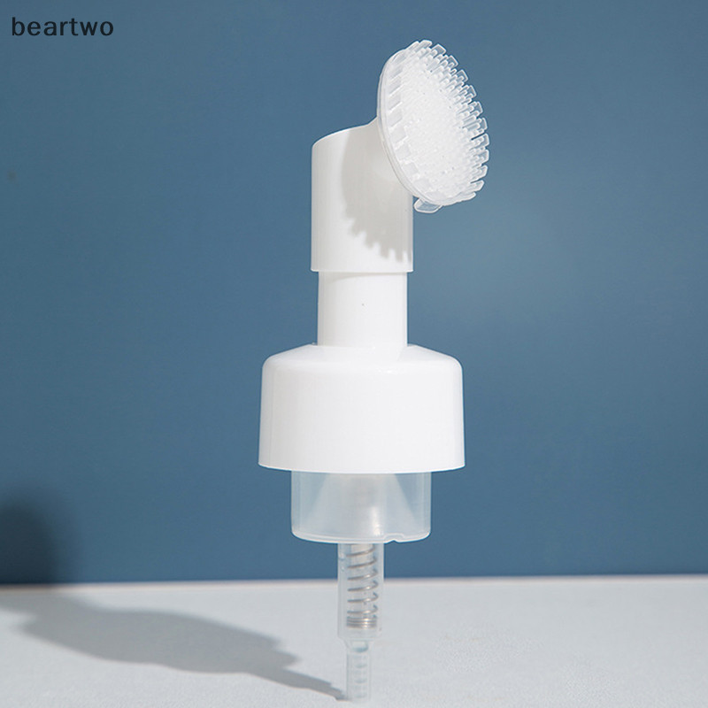 < Beartwo > Chai bơm tạo bọt rỗng 100 / 150 / 200ml với bàn chải silicon Loại ép làm sạch da mặt Chai xốp đẹp