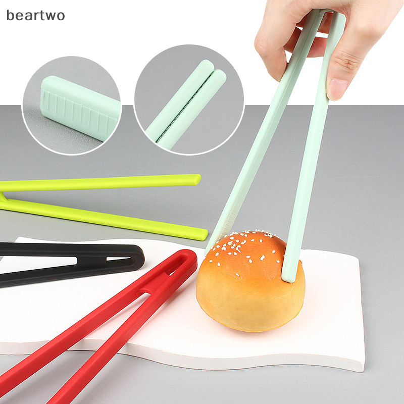 < Beartwo > Bánh mì nướng thực phẩm bằng silicon Lưỡi Trivet cho kẹp nhà bếp Kẹp nấu ăn chống trượt Kẹp Salad BBQ Dụng cụ nướng Phụ kiện nhà bếp Đẹp