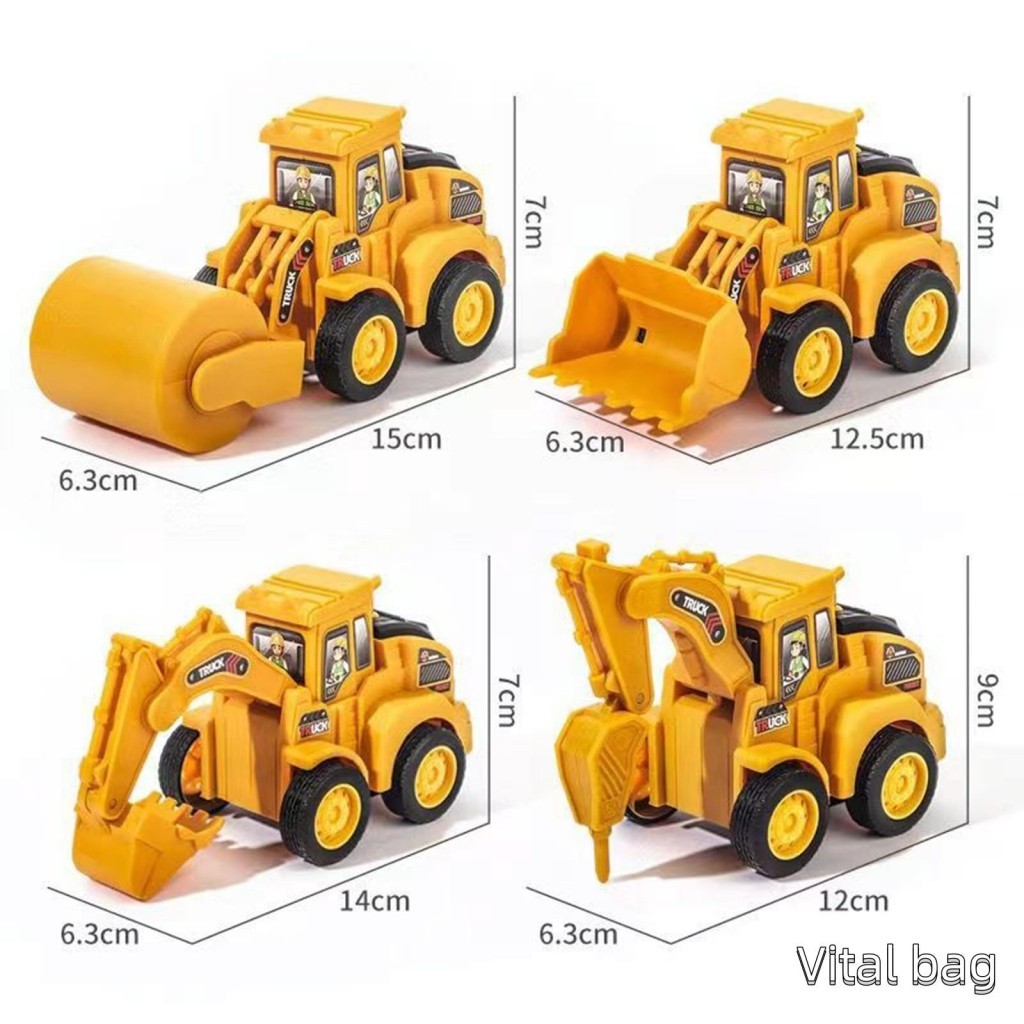 Kỹ Thuật Xe Đồ Chơi Máy Xúc Báo Chí Xe Trượt Quà Tặng Sinh Nhật Cho Trẻ Em Bé Trai Bé Gái