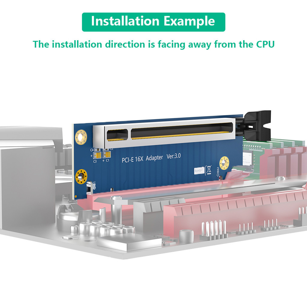 Thẻ nâng JMT PCI-Express 3.0 16X PCI-E3.0 16X 90 độ Góc phải Thẻ chuyển đổi tốc độ cao cho máy chủ 2U cho thẻ PCI-E cỡ lớn