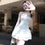 Đầm Ống Cúp nguc Viền Ren Đính Nơ D128