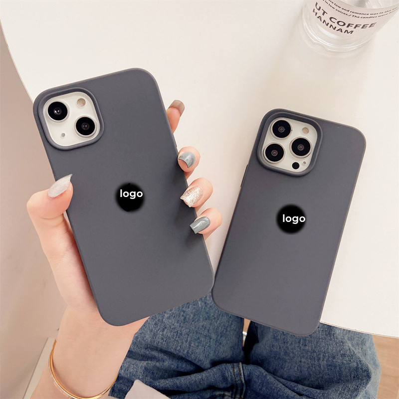Màu xám đậm (Chất lượng cao) cho iPhone 17 / 16 / 15 / 14 / 13 / 12 / 11 / Pro Max Air mini Xs Max Xr 7 8 6s Plus SE Vỏ silicon lỏng bảo hiểm toàn diện