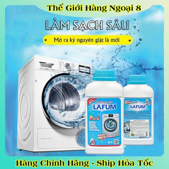 Dung Dịch và Bột Vệ Sinh Tẩy Lồng Máy Giặt LAFUM Làm Sạch Cặn Bẩn Lồng Giặt 300g và 500ml