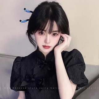 Màu Đá Quý Tinh Tế Kẹp Tóc Bé Gái Màu Đen Phụ Kiện Tóc Bằng Gỗ