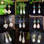 Bông tai nữ ngọc trai hình bầu dục, hoa mộc lan, móc tai trắng chalcedony, phong cách retro, chính hãng