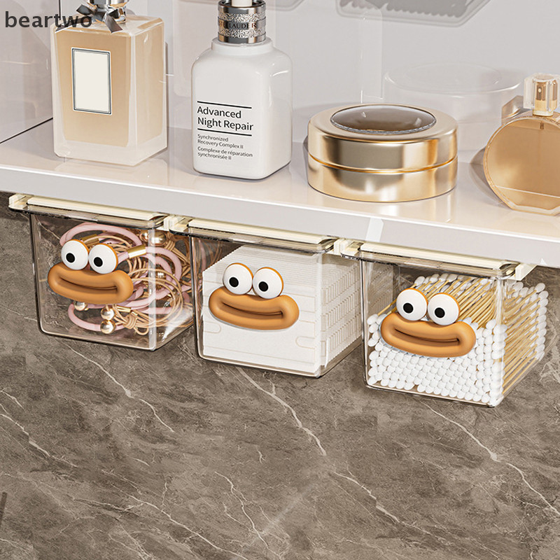 < Beartwo > Dưới Gương Tủ Ngăn Kéo Sắp Xếp Trong Suốt Đơn Giản Tủ Phòng Tắm Bông Hộp Đựng Mỹ Phẩm Kéo Ra Kệ Hộp Bảo Quản Đẹp