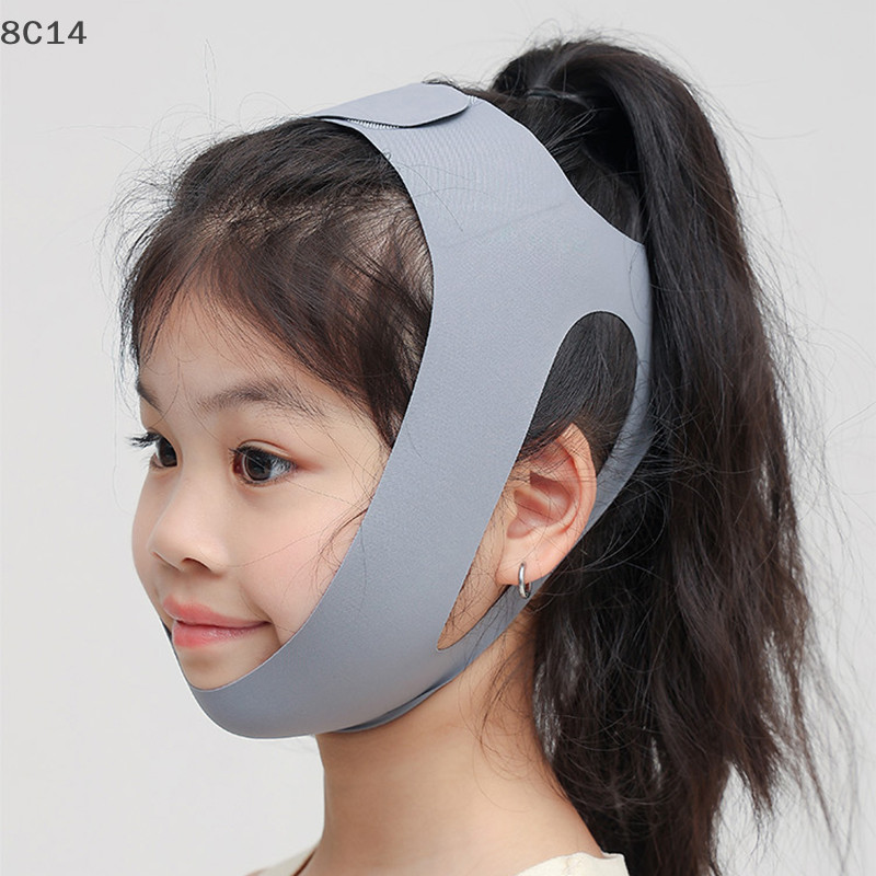 GVERLCRTN Máy định hình mặt chữ V, đai nâng cằm cho trẻ em, dây đeo massage, chăm sóc da mặt, tái sử dụng [8C]