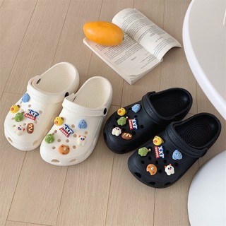 XIXITIAO Lỗ Giày Thời Trang Hoạt Hình Dễ Thương Quái Vật Nhỏ Thoải Mái Mặc Bên Ngoài Nữ Đế Mềm Ngoài Trời Baotou Mùa Hè