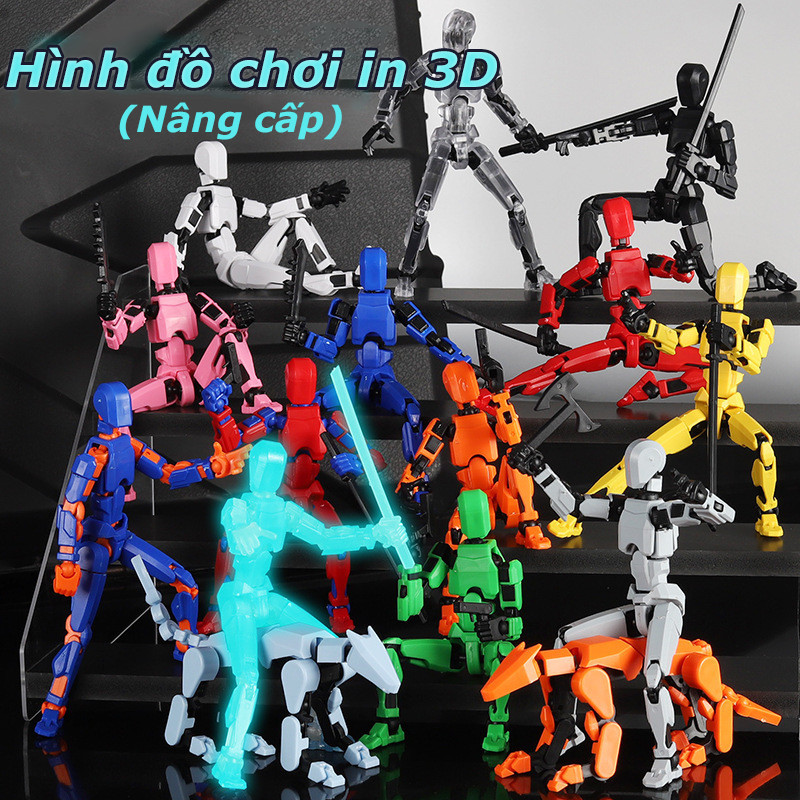 Phiên bản dạ quang 3D In Hình Đa Năng Di Động Hình Di Động Robot，Di Chuyển Được Búp Bê Giải Nén Đồ Chơi Mô Hình Lắp Ráp
