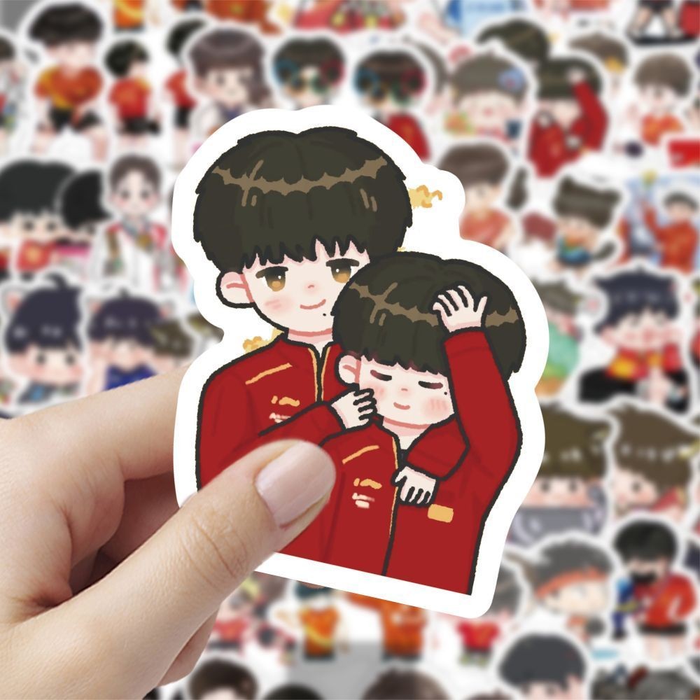 ✨Sản phẩm mới✨180 Tờ Phiên Bản Q Satou Thần Họa Tiết Dán Dễ Thương Wang Chuqin Sun Yingsha Hoạt Hình Dán diy Vỏ Điện Thoại Sổ Tay✨Sự kiện✨