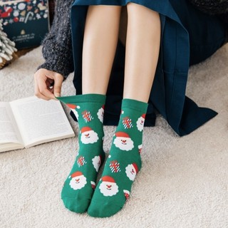Tất Cotton thời trang Chống mài mòn mạnh mẽ Giáng sinh Yếu tố mềm mại Không dễ phai tất Cotton