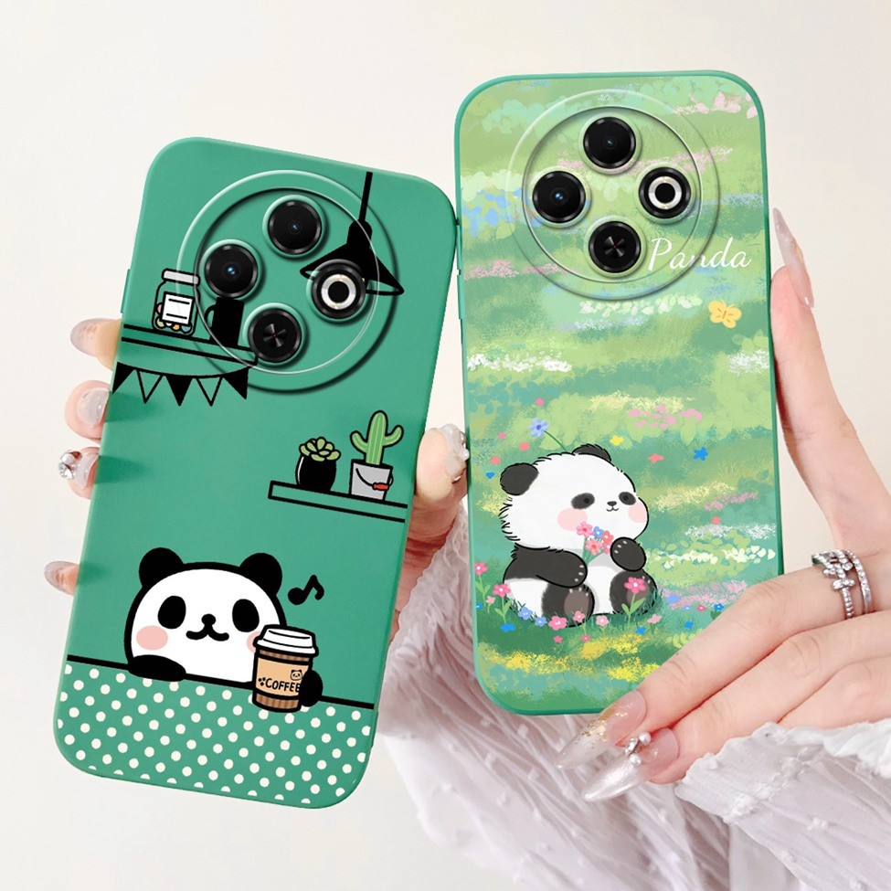 Vỏ Techno Spark 30C Ốp Lưng Thời Trang Dễ Thương Cô Gái Ngộ nghĩnh Gấu Trúc Mèo Sơn Bao Tecno kl5 k15n Vỏ Điện Thoại