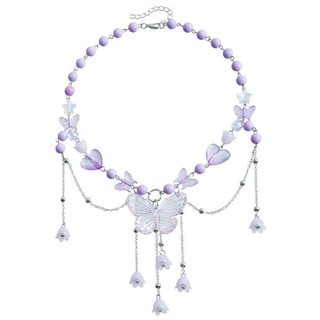 [Bo Ye] Vòng Cổ Nữ Trang Sức Cô Gái Nóng Đính Hạt Trái Tim Giả Ngọc Trai Bướm choker Niche y2k Dòng Chảy Vòng Cổ