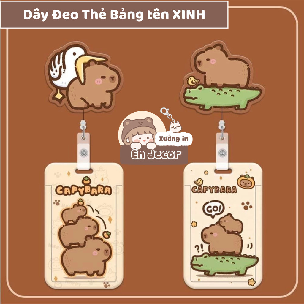 Kẹp thẻ đeo bảng tên gắn sticker xinh xắn, Cute bằng Mica (không kèm bảng tên)  - Xưởng quà tặng Sango