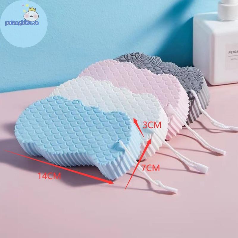 Pufangbliss Mềm Tẩy Tế Bào Chết Tắm Bọt Biển Bàn Chải Tắm Tẩy Da Toàn Thân Tẩy Tế Bào Chết 3D Bọt Biển Tắm Trẻ Em Máy Mát Xa 1PC VN