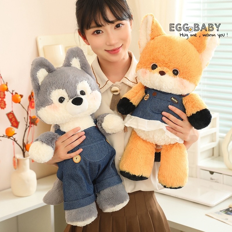 Chạy Cáo Sang Trọng Đồ Chơi Búp Bê Cáo Dễ Thương Búp Bê Sói Xám Lớn Quà Tặng Cho Trẻ Em Quà Tặng Sinh Nhật