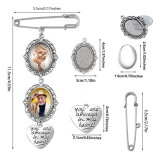 YXA Cưới Boutonniere Ảnh Charm Pin Trâm Khung Cho Mẹ Chú Dâu