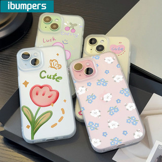 ibumpers Ốp Lưng iPhone Xinh Hàn Quốc Hoa In Hình Ốp Điện Thoại TPU Trong Suốt nhám Silicon Mềm Chống Sốc Chống Bẩn Cho Iphone 16 15 14 12 13 11 Pro Max IP 7 8 Plus X XS XR