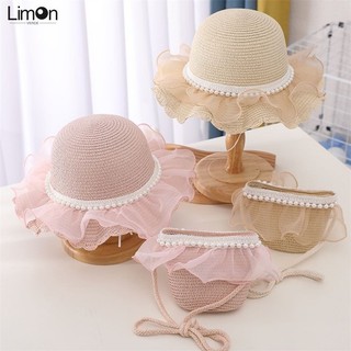 Nón Cối Rộng Vành Phối Ren Hoa Phong Cách Công Chúa Cho Bé Gái