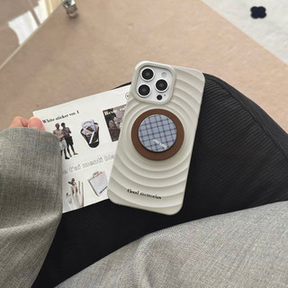 Ốp bảo vệ khung họa tiết màu xám Niche ins cho iPhone 15pro 15promax 14 14promax 14pro 16 pro max 16 plus wave case