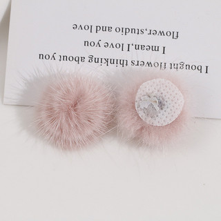 Kẹp tóc 3cm lông thú trang trí hoa, phụ kiện nữ DIY, phụ kiện thủ công bán buôn