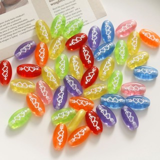 Hạt hình oval màu kẹo hoa tươi, phụ kiện acrylic DIY, bông tai, mặt dây chuyền, vòng tay, vật liệu bán buôn cho phụ nữ