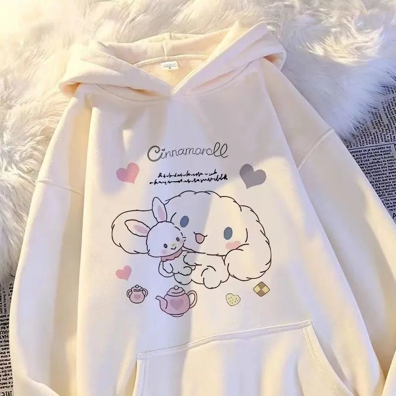 2024 Sanrio cinnamoroll trùm đầu áo cho trẻ em ấm áp và dễ thương mùa thu-mùa đông trang phục