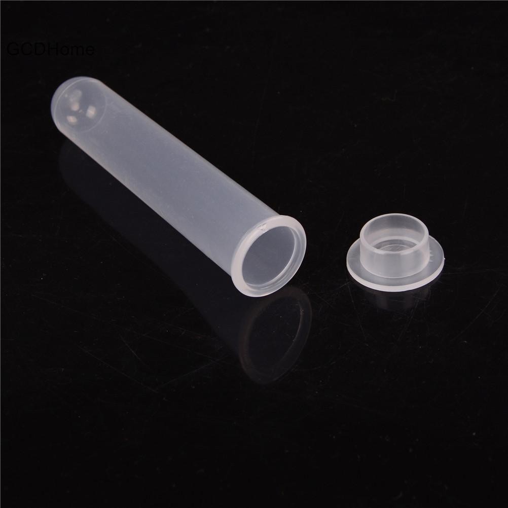 Gcdhome 10 chiếc 20ml Ống nghiệm nhựa Ống ly tâm Đáy tròn HOT