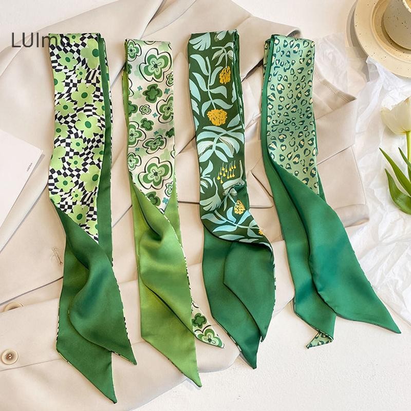Luimo Khăn Lụa Xanh Ánh Sáng Sa Kẻ Sọc Thời Trang Đơn Giản Hoa Mỏng Tươi Mũ Dành Cho Nữ Quà Tặng sành điệu SBS