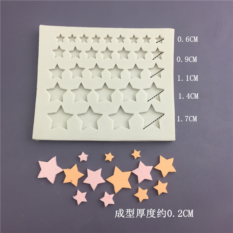 Khuôn silicon trang trí bánh, hình ngôi sao năm cánh/trái tim/tam giác, dùng cho sô cô la, fondant, DIY