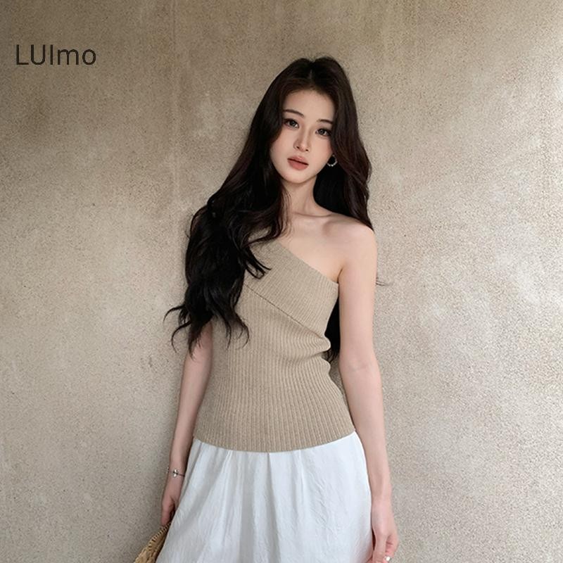 Áo vest thiết kế không tay LUImo, họa tiết màu trơn, vải co giãn cao, đa năng